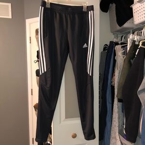 dark grey adidas training pants